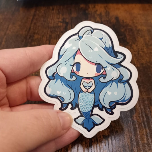 Cute Mermaid Sticker, Blue Cutie
