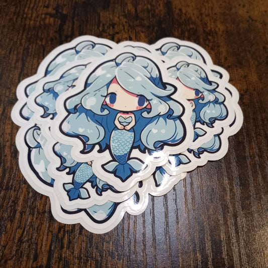 Cute Mermaid Sticker, Blue Cutie
