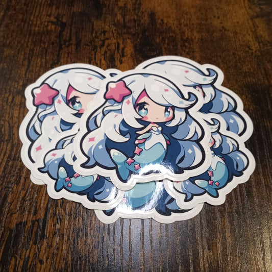 Cute Mermaid Sticker, Pink Star