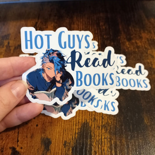 Hot Guys Read Books Sticker