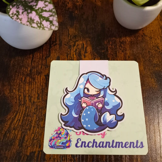 Cute Bookish Mermaid Magnetic Bookmark