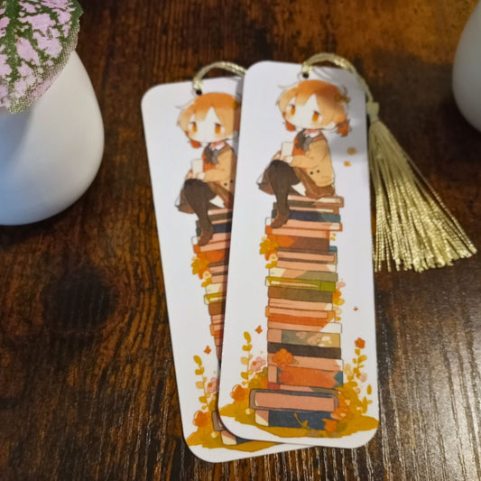 Cute Bookmarks with Tassels, Girl with Pigtails