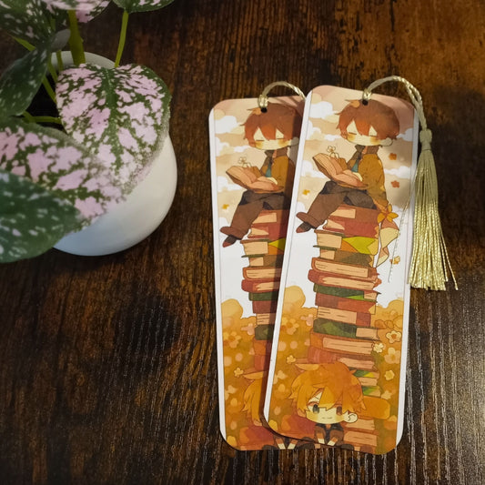 Cute Bookmarks with Tassels, Two Boys