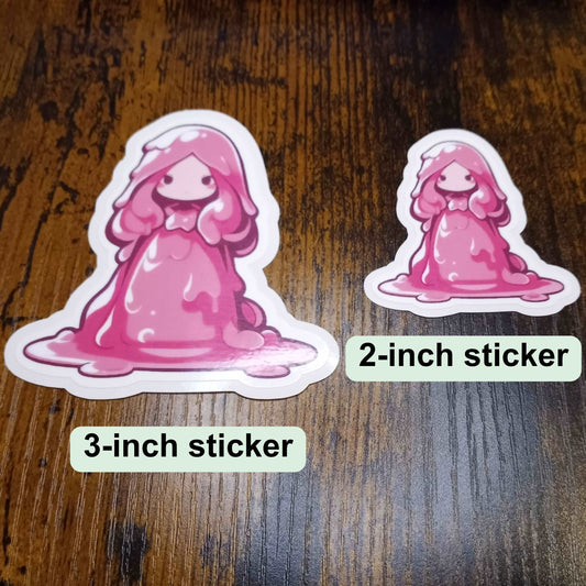 Anime Slime Girl Sticker, Cute Stickers Kawaii Aesthetic, Pink Stickers Sticky Enchantments