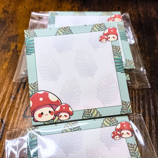 Breezy Leafy Mushroom Memo Pad Notepads Sticky Enchantments