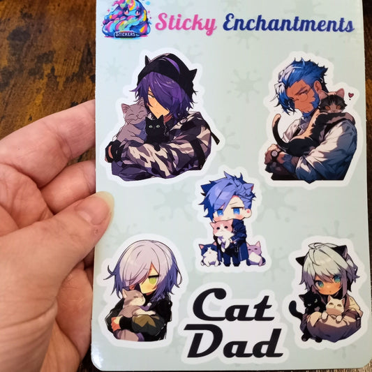 Cat Dad Sticker Sheet Sticky Enchantments