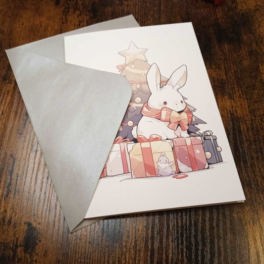 Christmas Holiday Card Set (with Envelopes) for Bunny Lovers Winter Holiday Cards Sticky Enchantments