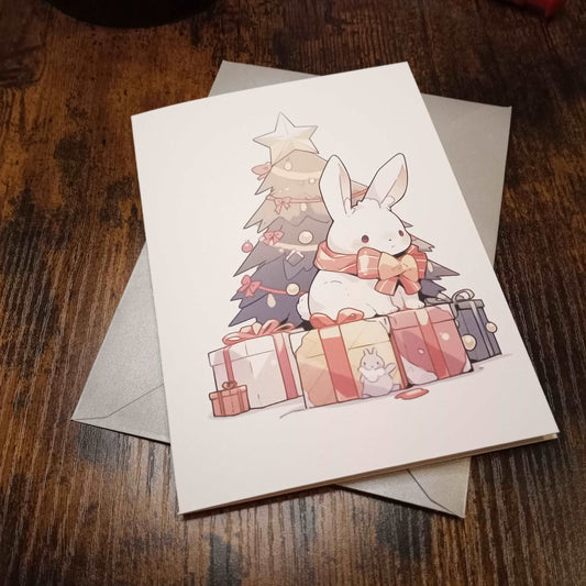 Christmas Holiday Card Set (with Envelopes) for Bunny Lovers Winter Holiday Cards Sticky Enchantments