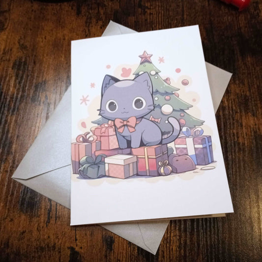 Christmas Holiday Card Set (with Envelopes) for Cat Lovers Winter Holiday Cards Sticky Enchantments