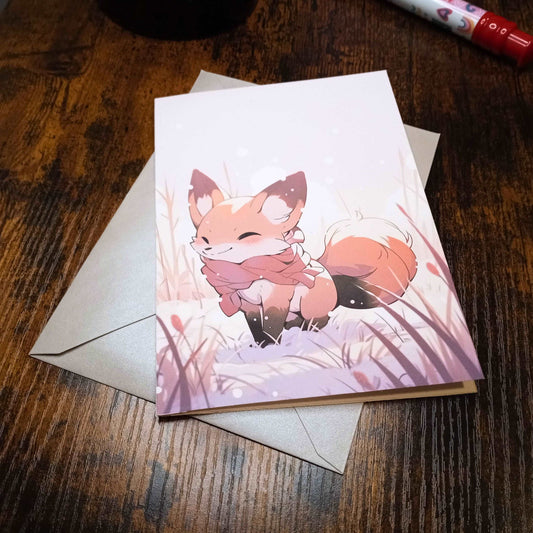 Christmas Holiday Card Set (with Envelopes) for Fox Lovers Winter Holiday Cards Sticky Enchantments