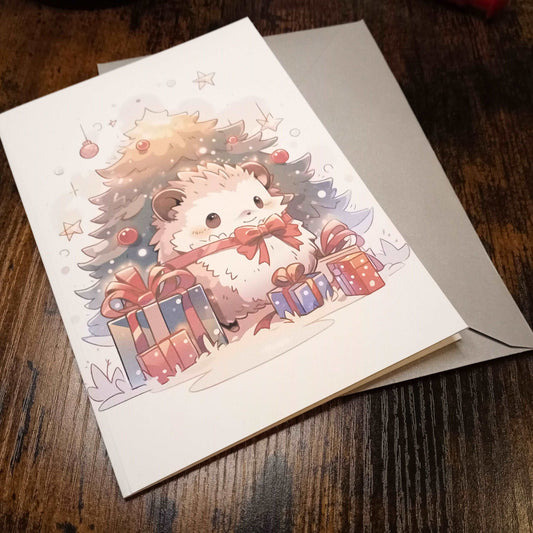 Christmas Holiday Card Set (with Envelopes) for Hedgehog Lovers Winter Holiday Cards Sticky Enchantments
