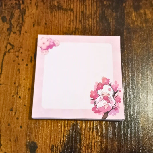 Cute Cherry Blossom Fairy Memo Pad Sticky Enchantments