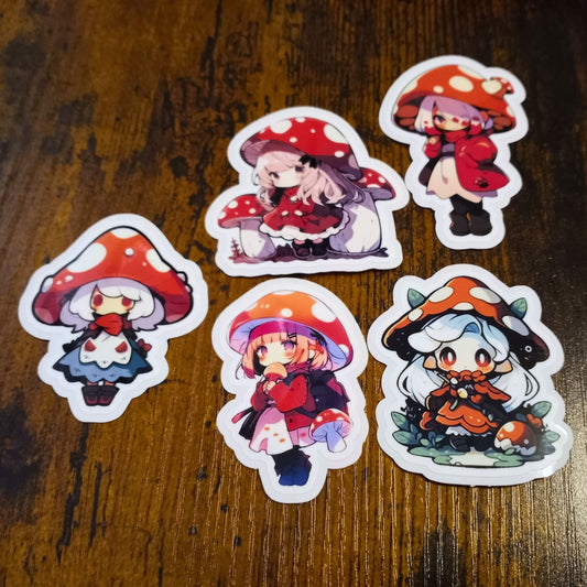 Cute Mushroom Fairies Sticker Set Stickers Sticky Enchantments