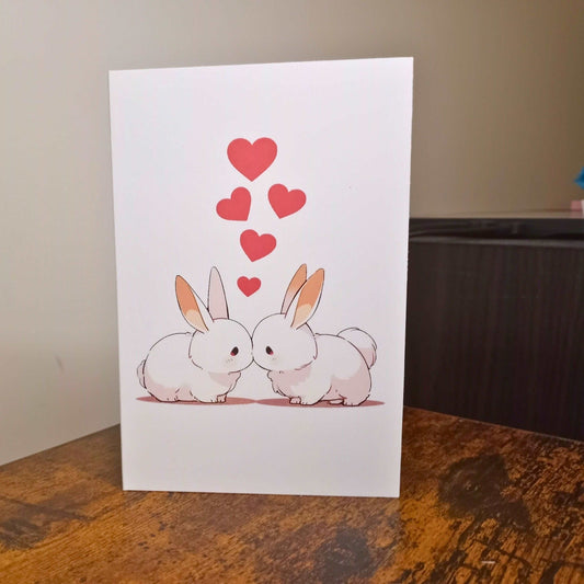 Cute Nuzzling Bunnies Anniversary Card Love Cards Sticky Enchantments