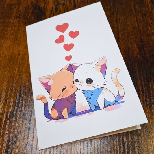 Cute Nuzzling Cats Anniversary Card Love Cards Sticky Enchantments