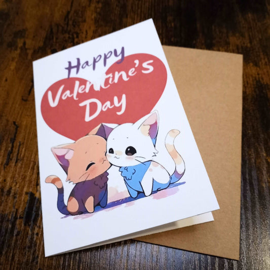 Cute Nuzzling Cats Valentine's Day Card Love Cards Sticky Enchantments