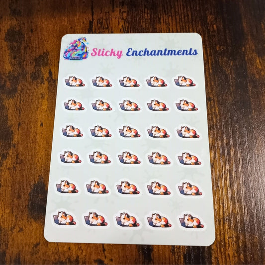 Cute Working Cats, Planner Sticker Sheet or Individual 2- or 3-Inch Stickers Sticky Enchantments