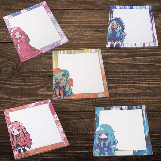 Kawaii Slime Girl Memo Pad Bundle Notepads Sticky Enchantments