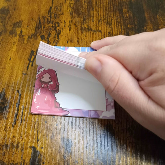 Kawaii Slime Girl Memo Pad, Pink Notepads Sticky Enchantments