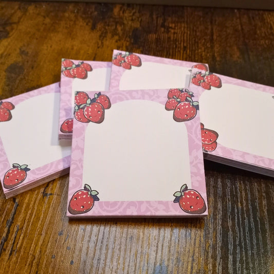 Strawberry Garden Memo Pad Notepads Sticky Enchantments