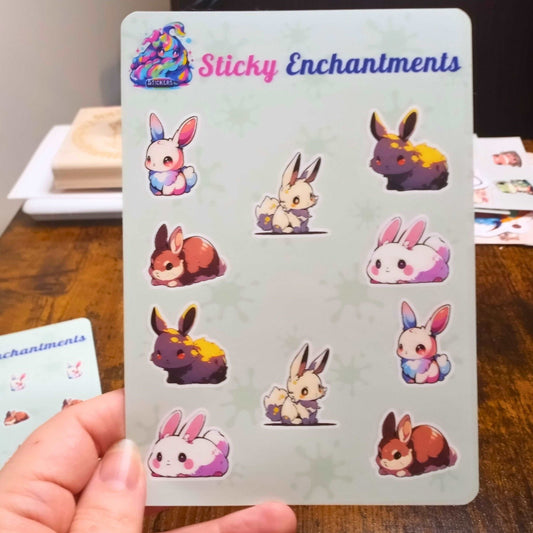Tiny Sticker Set, Cute Bunnies Stickers Sticky Enchantments