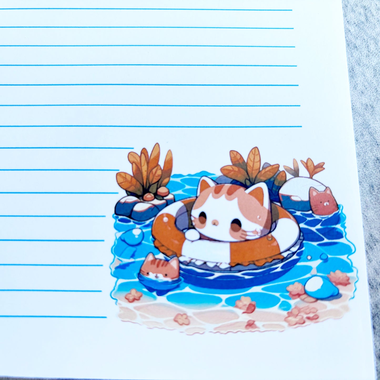 Floaty Cat Ocean Notepad