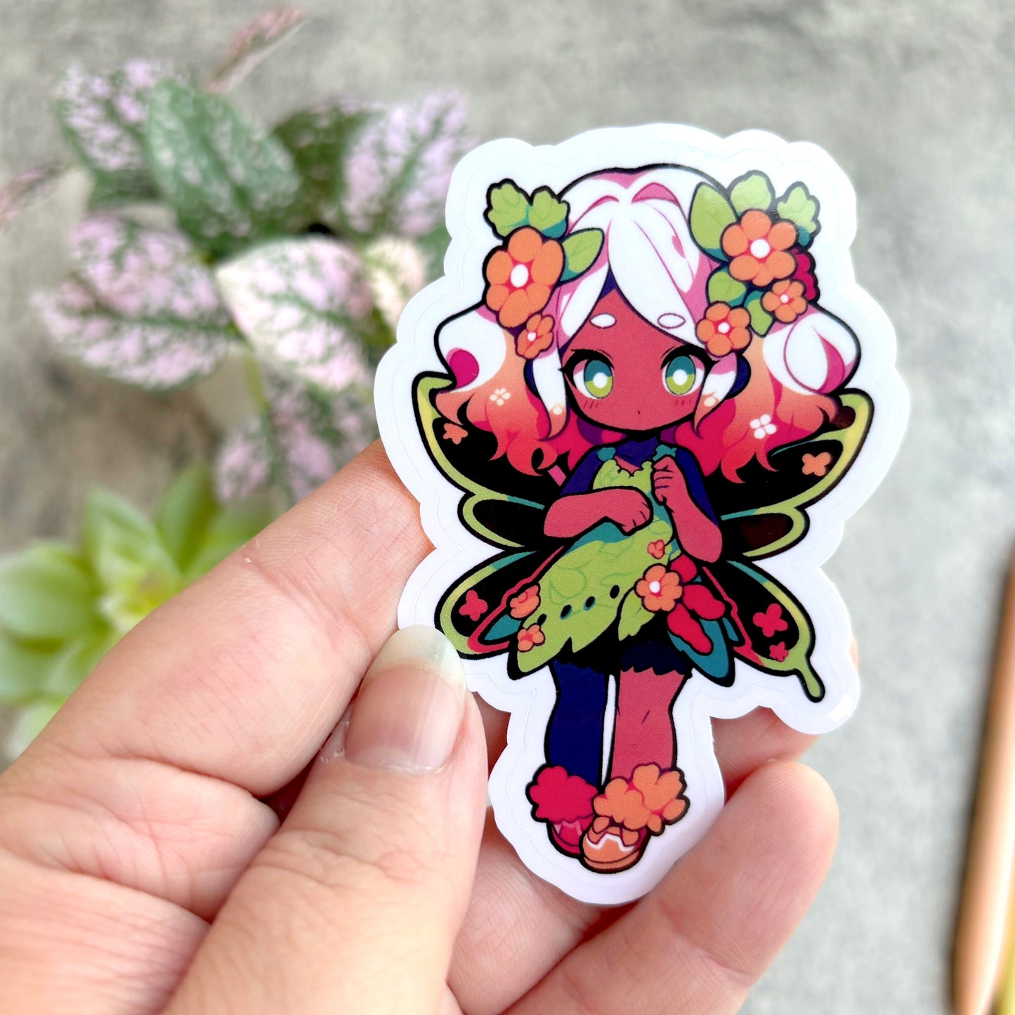 Plumeria Tropical Fairy Sticker