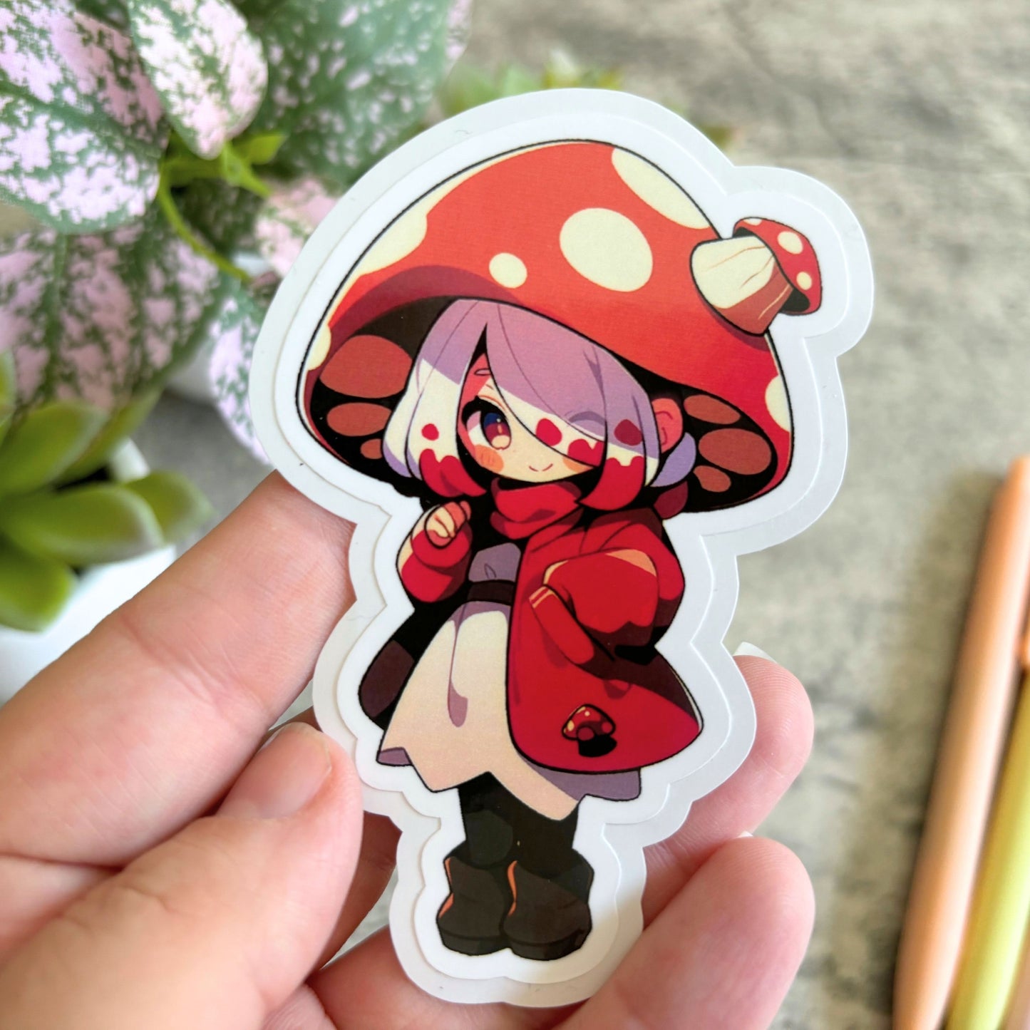 Cute Mushroom Fairies Sticker Set, 3" or 2"