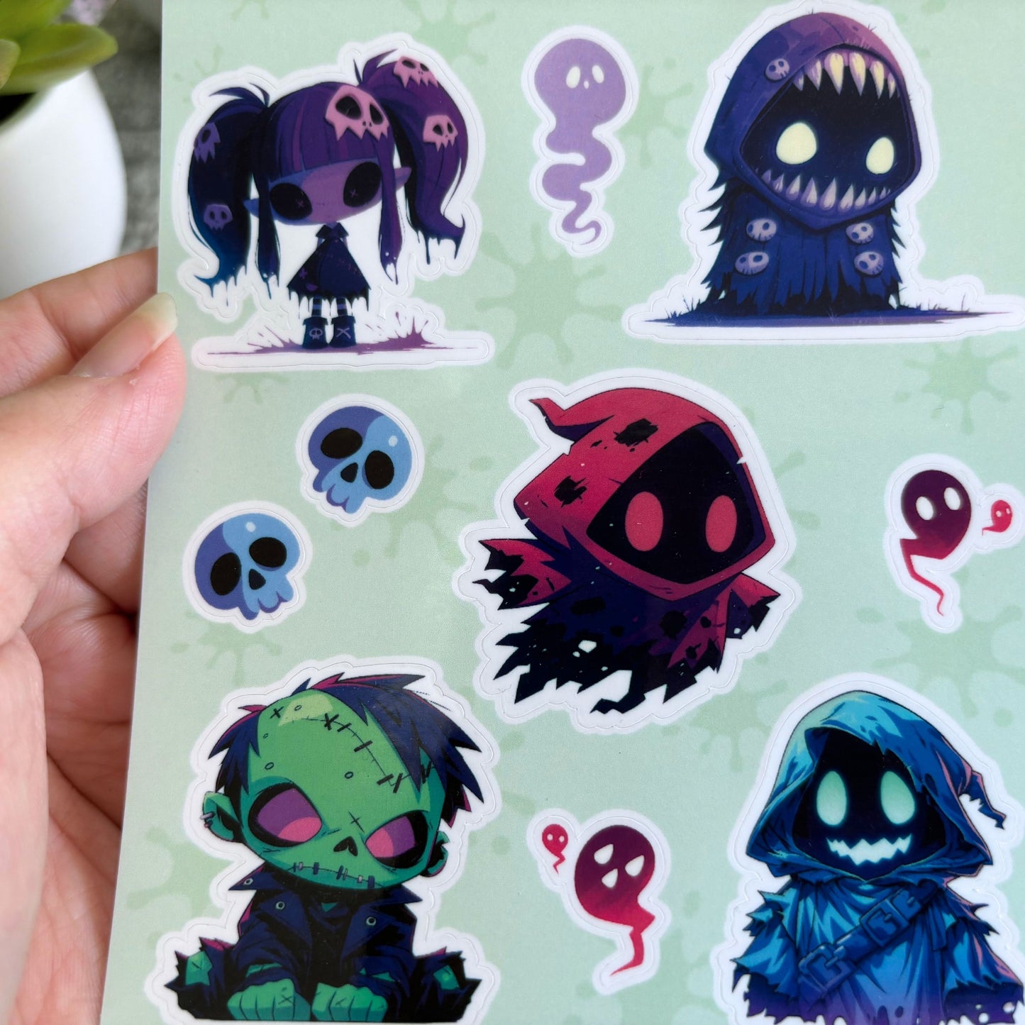 Spooky Cute Ghouls Vinyl Sticker Sheet