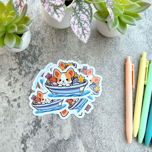 Ocean Voyager Corgi Sticker