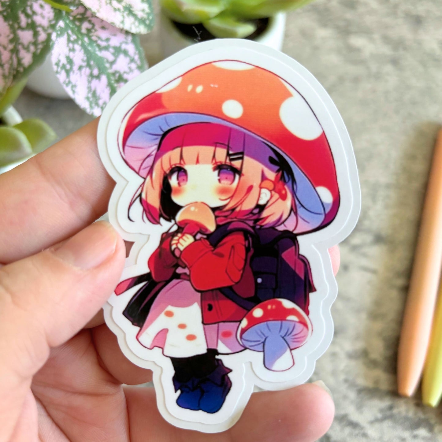 Cute Mushroom Fairies Sticker Set, 3" or 2"