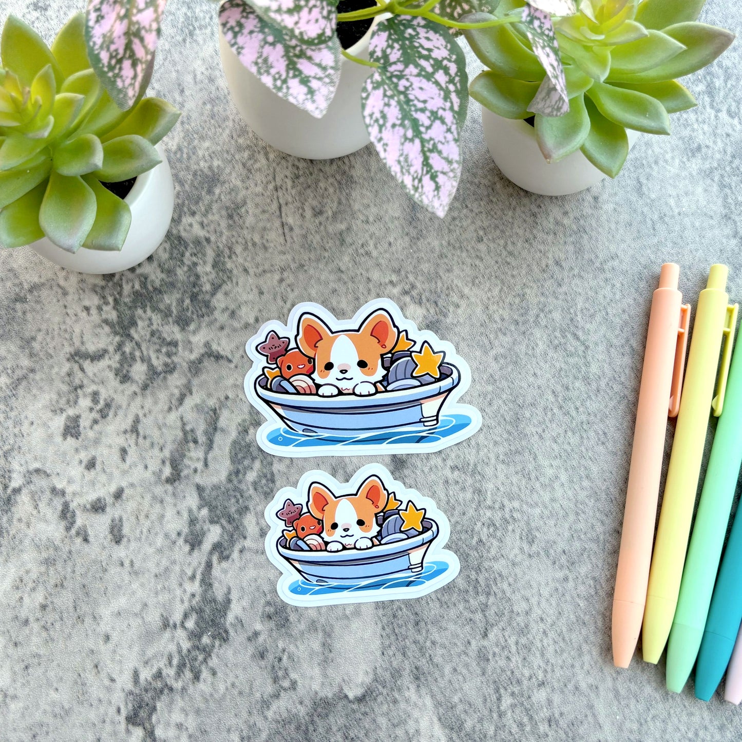 Ocean Voyager Corgi Sticker