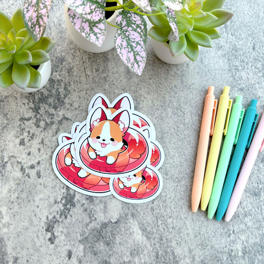 Floaty Summer Corgi Sticker