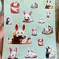 Cozy Bunnies Vinyl Sticker Sheet