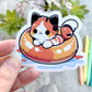 Floaty Summer Calico Cat Sticker