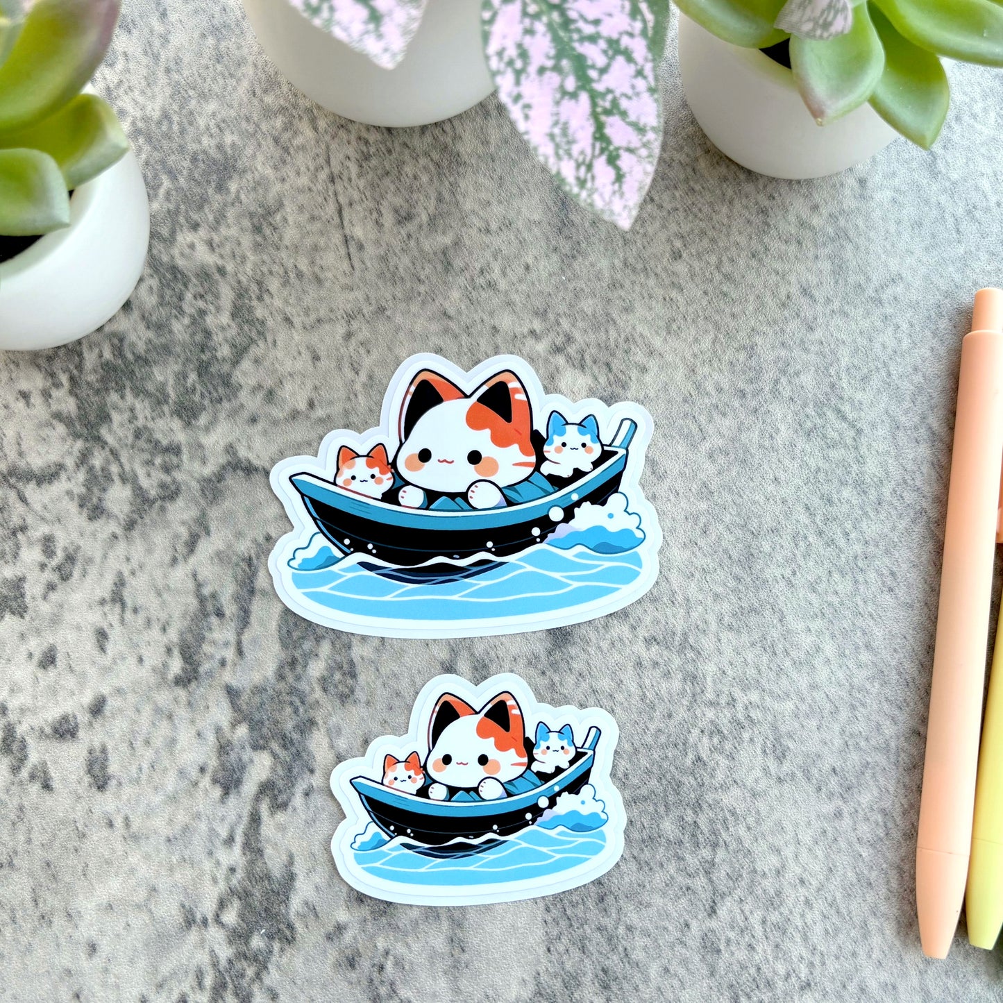 Sea Captain Summer Calico Cat Sticker