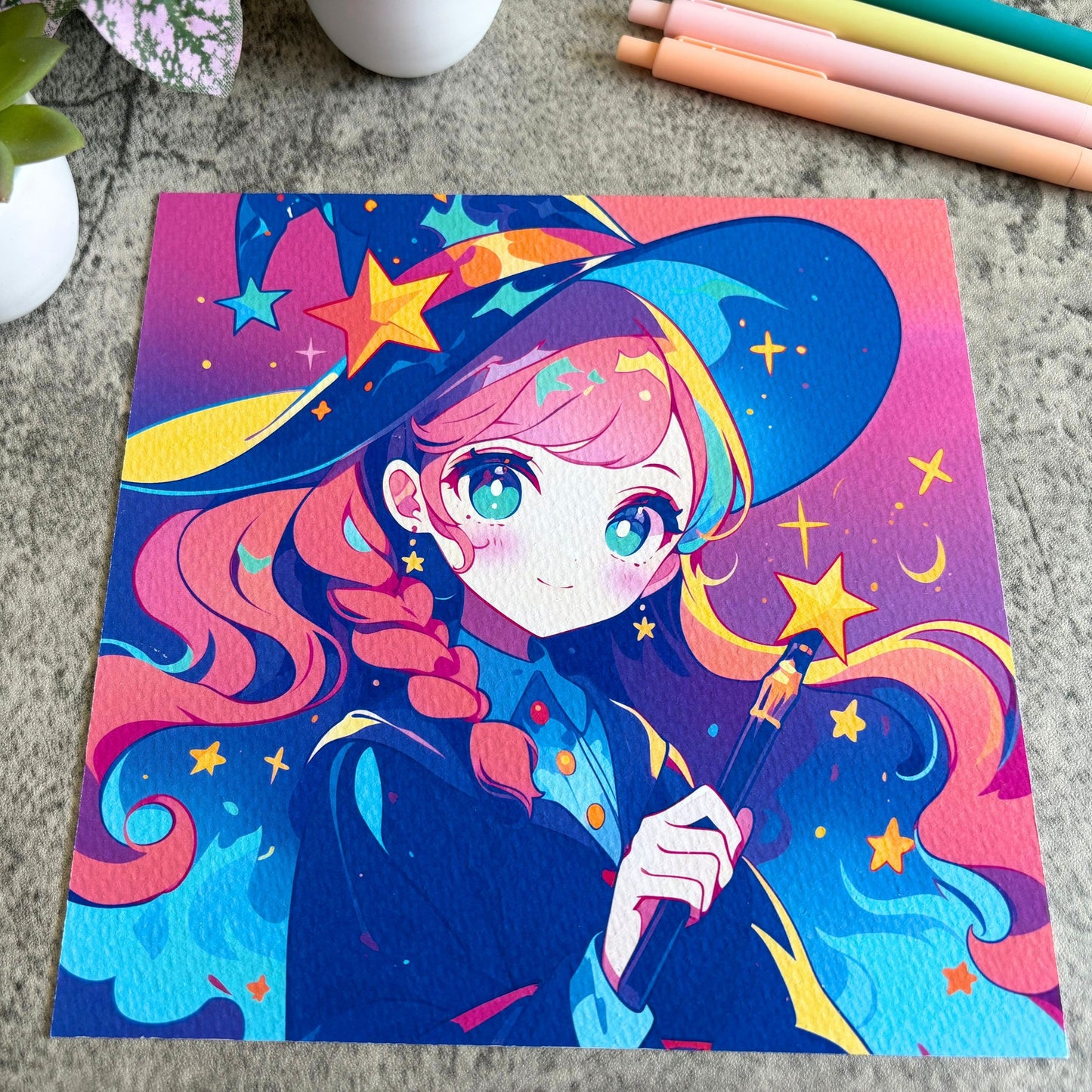 Vibrant Witch Wall Art