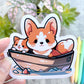 Sea Captain Summer Corgi Sticker