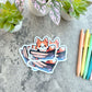 Sea Captain Summer Corgi Sticker