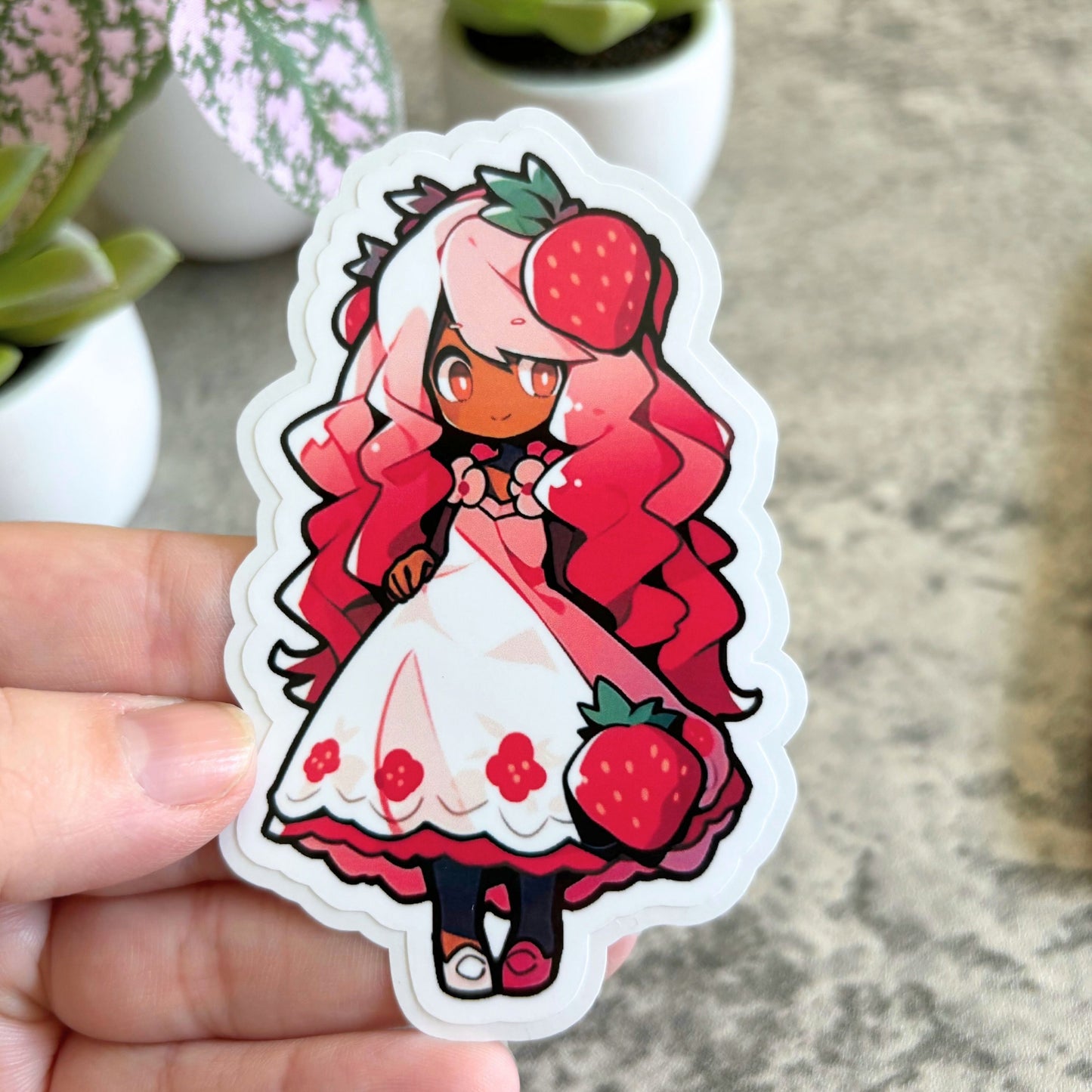 Cute Strawberry Fairies Sticker Set, 3" or 2"