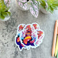 Tropical Mermaid Sticker, Yellow and Blue