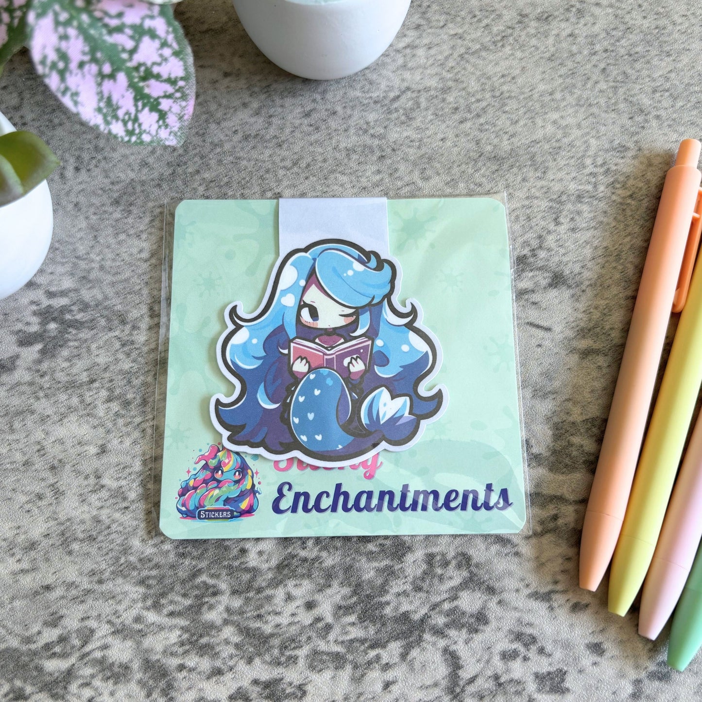 Cute Bookish Mermaid Magnetic Bookmark