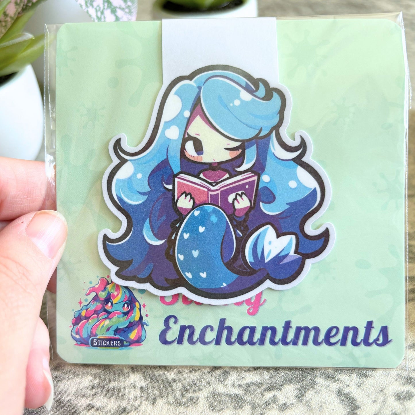 Cute Bookish Mermaid Magnetic Bookmark