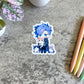 Cat Dad Sticker, Chibi Blue-Haired Cat Dad