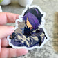 Cat Dad Sticker, Cool Purple-Haired Cat Dad