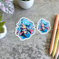 Cute Mermaid Sticker, Blue and Pink