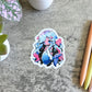 Cute Mermaid Sticker, Sea Blue and Dark Pink