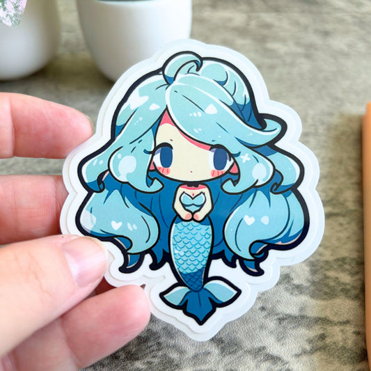 Cute Mermaid Sticker, Blue Cutie