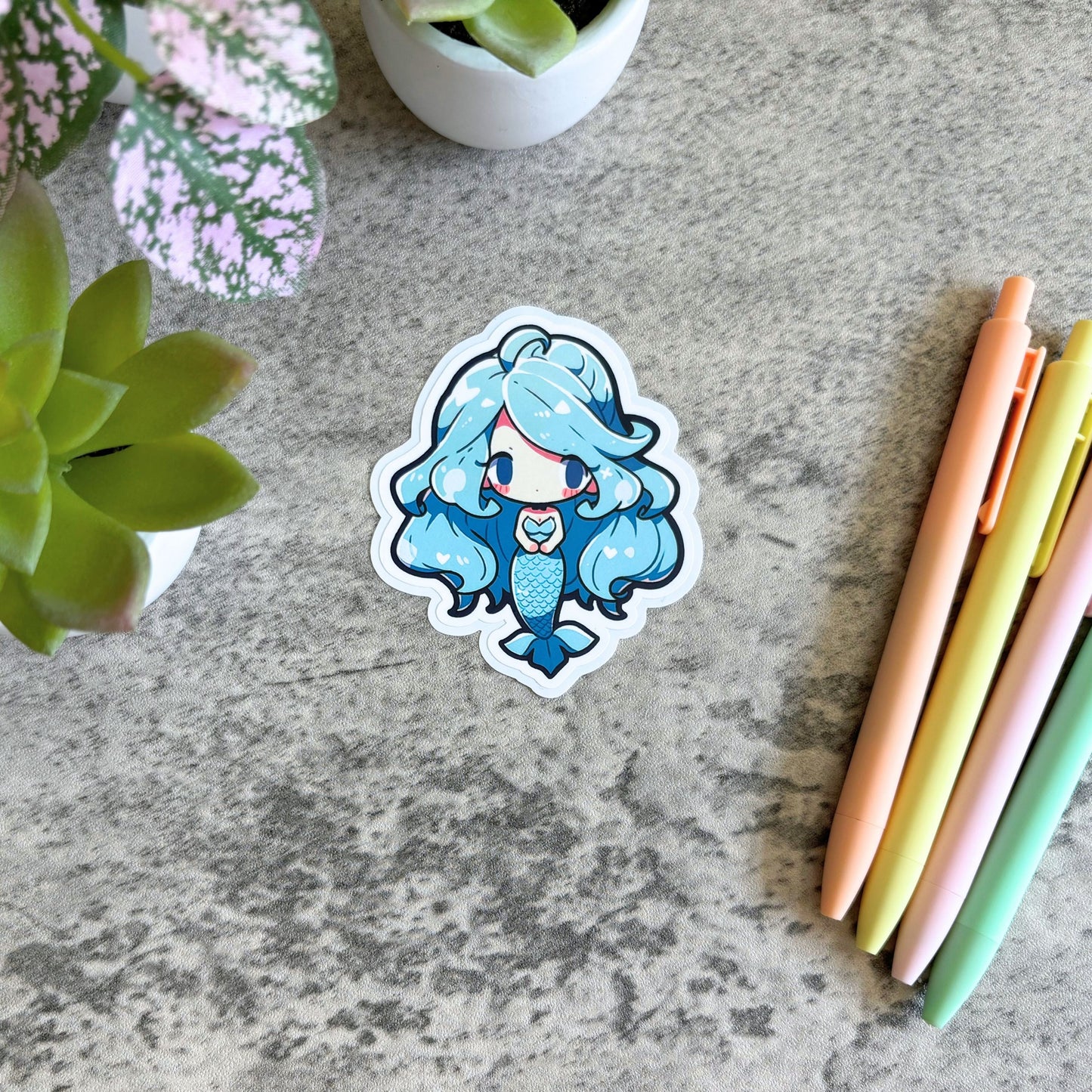 Cute Mermaid Sticker, Blue Cutie