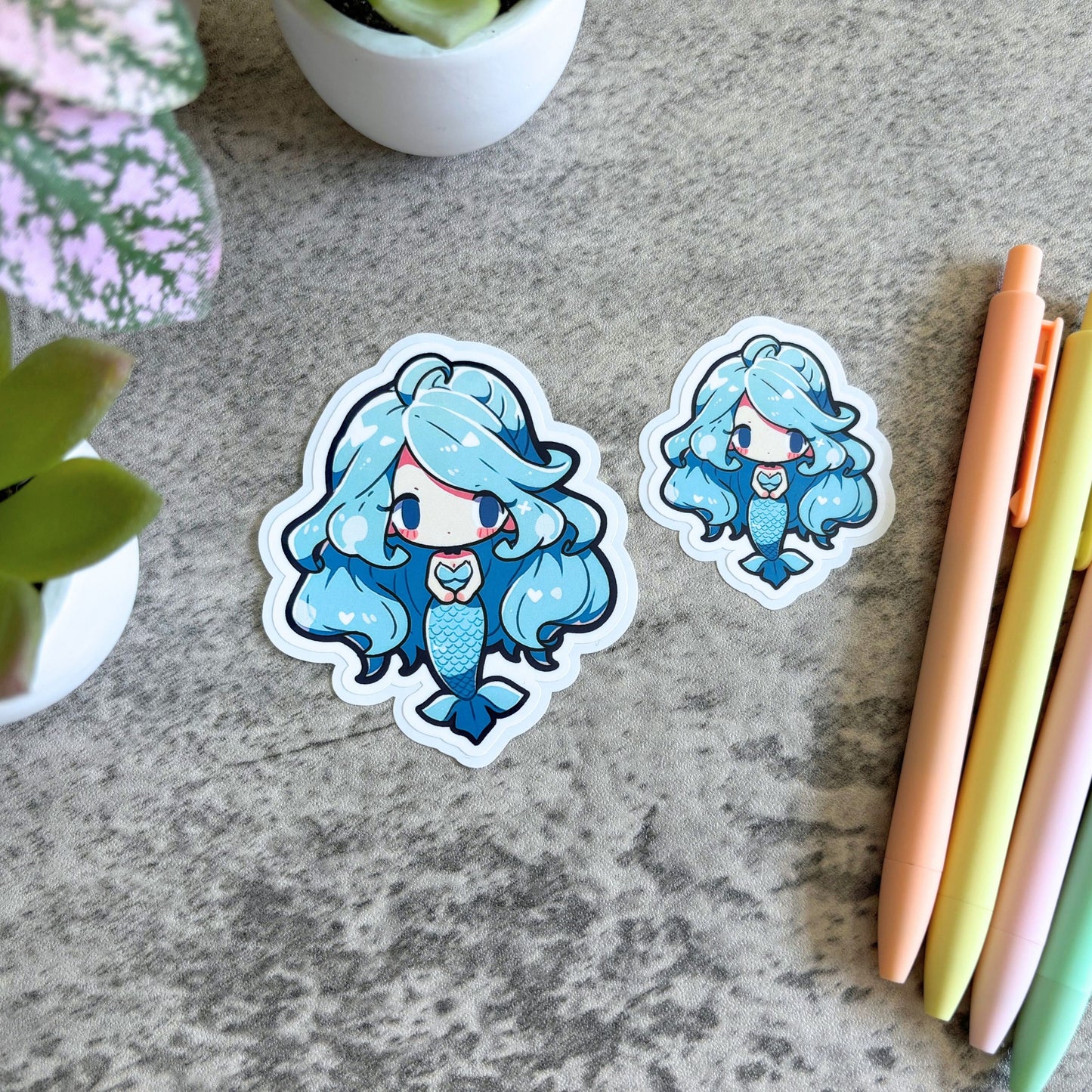 Cute Mermaid Sticker, Blue Cutie